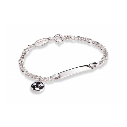 Armbånd Sort fotball i sølv Armbånd Sort fotball i sølv