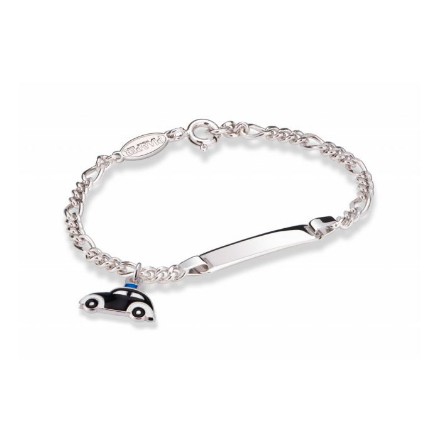 Armbånd Sort politibil i sølv Armbånd Sort politibil i sølv