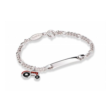 Armbånd Rød traktor i sølv Armbånd Rød traktor i sølv