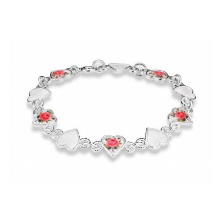 Armbånd Roser hvite hjerter i sølv Armbånd Roser hvite hjerter i sølv