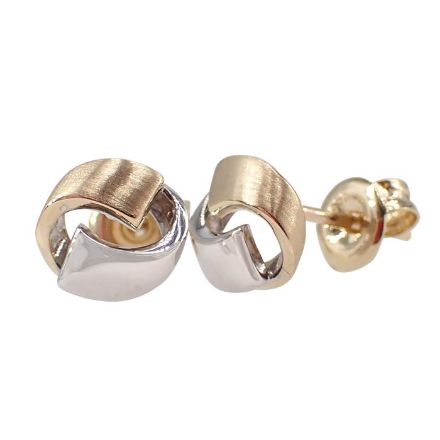 Øredobber i gult og hvitt gull 14 kt, Semiringer - 2289004 Øredobber i gult og hvitt gull 14 kt, Semiringer - 2289004