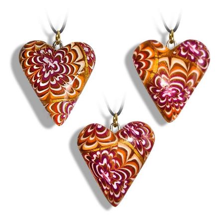 Hjertesmykke Krysantemum, gul, håndlaget -28020705 Hjertesmykke Krysantemum, gul, håndlaget -28020705