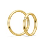 Gifteringer i gult gull 14 kt, 3 mm. BASIC LIGHT - 48057350