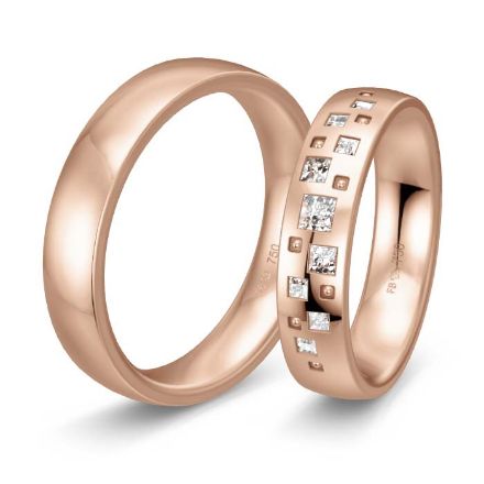 Gifteringer i lyse rosé gull 18 kt, 5 mm. LUXURY - 4809905 Gifteringer i lyse rosé gull 18 kt, 5 mm. LUXURY - 4809905
