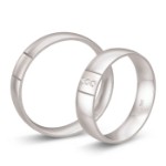 Gifteringer i hvitt gull 14 kt, 5 mm. Smart line - 4807047