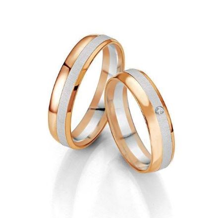 Gifteringer i hvitt og rødt gull 14 kt, 5 mm. Smart line - 4807069	 Gifteringer i hvitt og rødt gull 14 kt, 5 mm. Smart line - 4807069