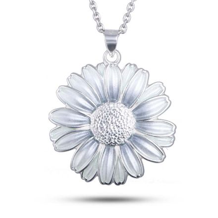 Smykke i sølv Margeritt, hvit glassemalje. AMORIN - 830303 Smykke i sølv Margeritt, hvit glassemalje. AMORIN - 830303