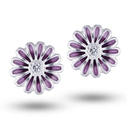 Øredobber i sølv Margeritt, lilla glassemalje. AMORIN - 832118 Øredobber i sølv Margeritt, lilla glassemalje. AMORIN - 832118