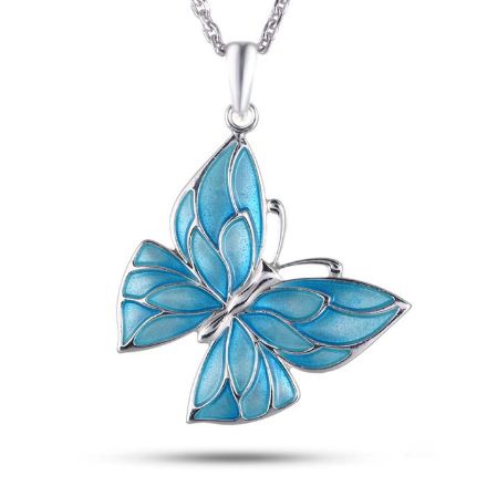 Smykke i sølv Sommerfugl, turkis glassemalje. AMORIN - 840315 Smykke i sølv Sommerfugl, turkis glassemalje. AMORIN - 840315