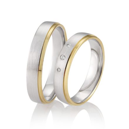 Gifteringer i gult & hvitt gull 14 kt, 4.5 mm. LOOP - 4830035 Gifteringer i gult & hvitt gull 14 kt, 4.5 mm. LOOP - 4830035