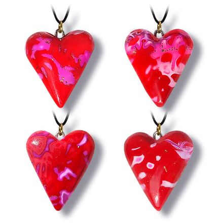 Hjertesmykke rød 25x23 mm. - 280206491 Hjertesmykke rød 25x23 mm. - 280206491