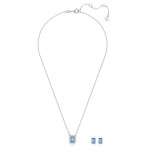 Swarovski smykkesett Millenia set Octagon cut, Blue, Rhodium plated - 5641171