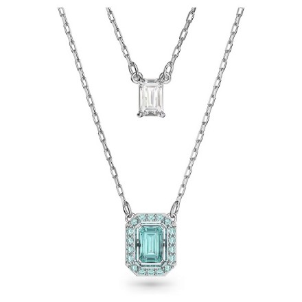 Swarovski smykke Millenia layered necklace Octagon cut, Blue, Rhodium plated - 5640557 Swarovski smykke Millenia layered necklace Octagon cut, Blue, Rhodium plated - 5640557