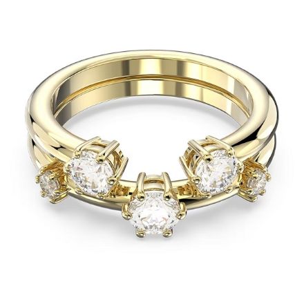 Swarovski Constella ring Set (2), Round cut, White, Gold-tone plated - 5640964 Swarovski Constella ring Set (2), Round cut, White, Gold-tone plated - 5640964