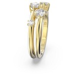 Swarovski Constella ring Set (2), Round cut, White, Gold-tone plated - 5640964