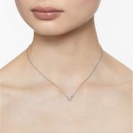 Swarovski smykke Ortyx necklace Triangle cut, White, Rhodium plated - 5642983