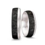 Gifteringer med carbon, diam. 0.303 ct, 6 mm. Carbon - 4806501