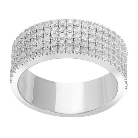 Rhodineret sølvring ADINANOR 5 rækker  - 145059 Rhodineret sølvring ADINANOR 5 rækker  - 145059