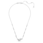 Swarovski collier Gema pendant Mixed cuts, Flower, White, Rhodium plated - 5644683