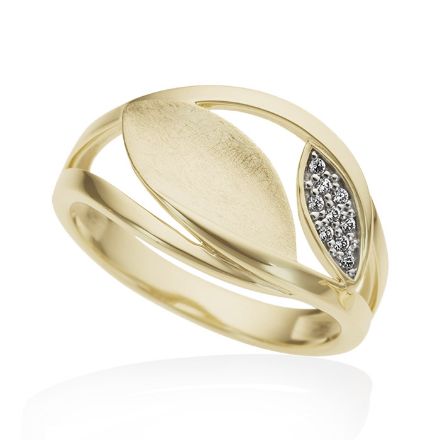 Ring i 14kt gult gull med diamanter 0,045 ct W-Si - 537892 Ring i 14kt gult gull med diamanter 0,045 ct W-Si - 537892