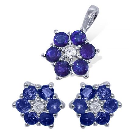 Diamantsmykkesett med diamanter & safirer-320573120 Diamantsmykkesett med diamanter & safirer-320573120