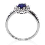 Diamantring i hvitt gull 14 kt med 0,36 ct W-Si & safir - 573001