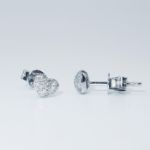 Gulløredobber Hjerter med diamanter  0,18ct W-si -43701606