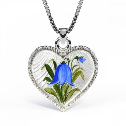 Smykke Blåklokke hjerte med Fader Vår i sølv, til barn - 270720 Smykke Blåklokke hjerte med Fader Vår i sølv, til barn - 270720