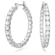 Swarovski øredobber Matrix hoop earrings Round cut, White, Rhodium plated  - 5647715
