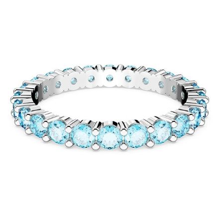 Swarovski Matrix ring Round cut, Blue, Rhodium plated -  5658669 Swarovski Matrix ring Round cut, Blue, Rhodium plated -  5658669