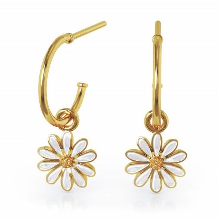 Ørepynt i forgylt sølv hvit margeritt. LIV - 700303 Ørepynt i forgylt sølv hvit margeritt. LIV - 700303