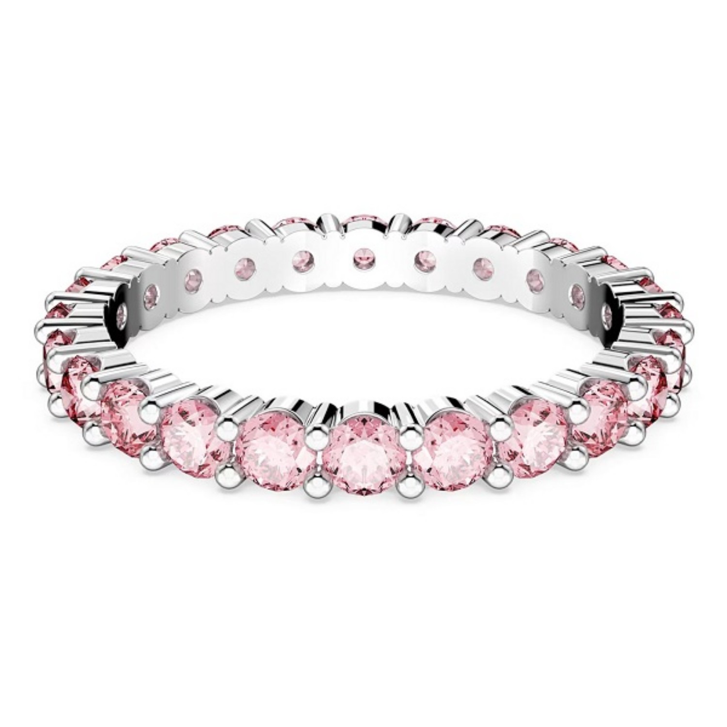 Swarovski  Matrix ring Round cut, Pink, Rhodium plated - 5658856