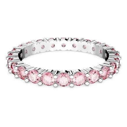 Swarovski  Matrix ring Round cut, Pink, Rhodium plated - 5658856 Swarovski  Matrix ring Round cut, Pink, Rhodium plated - 5658856