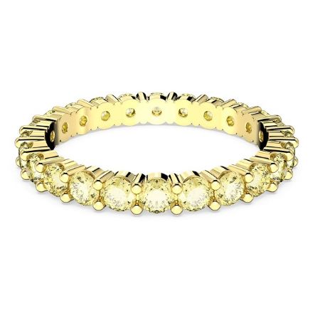Swarovski  Matrix ring Round cut, Yellow, Gold-tone plated - 5658663 Swarovski  Matrix ring Round cut, Yellow, Gold-tone plated - 5658663