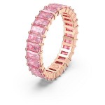 Matrix ring Baguette cut, Pink, Rose gold-tone plated - 5647589