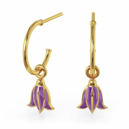 Ørepynt i forgylt sølv lilla blåklokke. LIV - 700218 Ørepynt i forgylt sølv lilla blåklokke. LIV - 700218