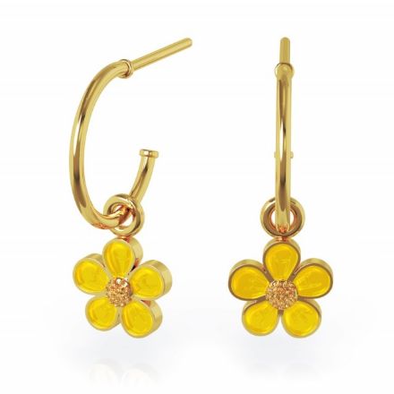 Ørepynt i forgylt sølv gul smørblomst. LIV - 700509 Ørepynt i forgylt sølv gul smørblomst. LIV - 700509