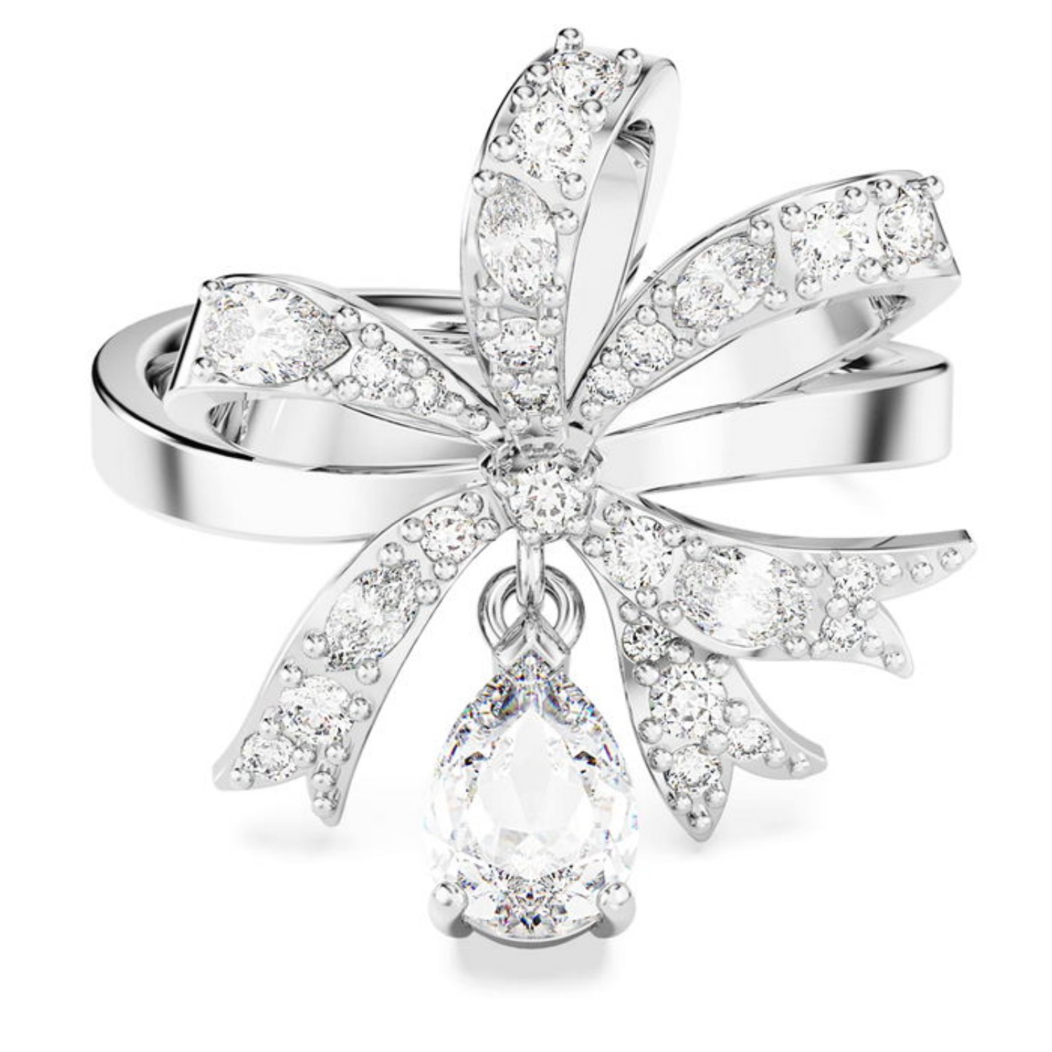 Swarovski Volta cocktail ring Bow, hvit - 5647728