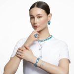 Swarovski klokke Octagon cut bracelet, blue, hvitt - 5630840