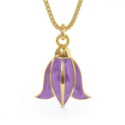 Smykke i forgylt sølv Lilla blåklokke. LIV - 860218 Smykke i forgylt sølv Lilla blåklokke. LIV - 860218