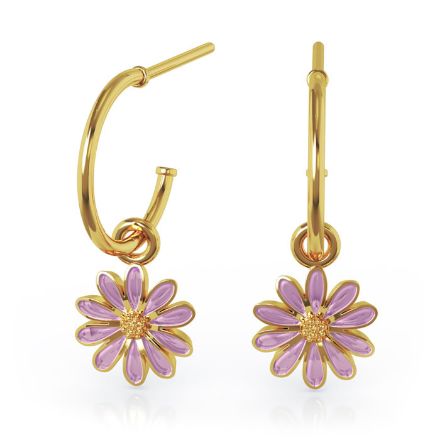 Ørepynt i forgylt sølv Lilla margeritt. LIV - 700318  Ørepynt i forgylt sølv Lilla margeritt. LIV - 700318