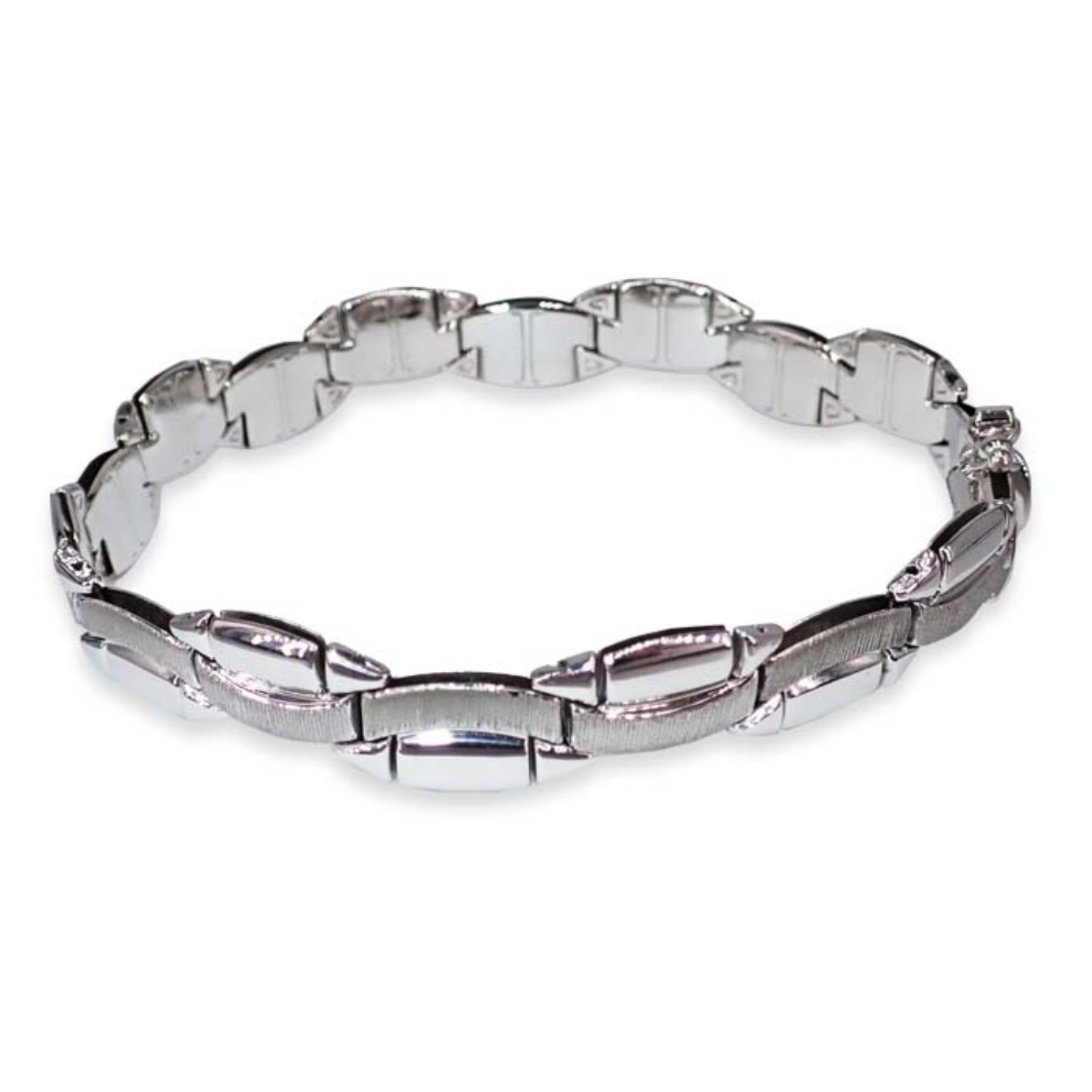 Armbånd i hvitt gull, 19 cm, bredde 7,4 mm - 181507419