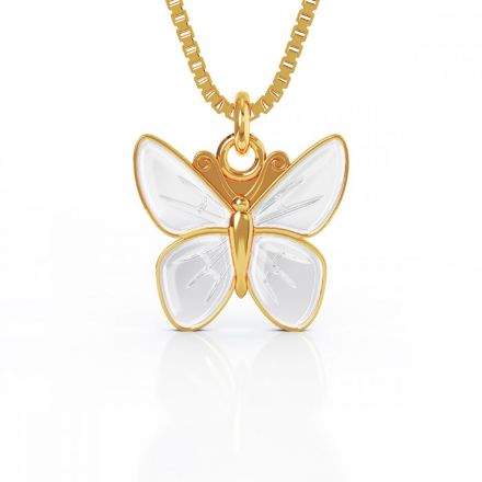 Smykke i forgylt sølv hvit sommerfugl. LIV - 860803 Smykke i forgylt sølv hvit sommerfugl. LIV - 860803