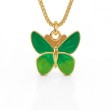 Smykke i forgylt sølv grønn sommerfugl. LIV - 860814
