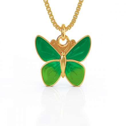 Smykke i forgylt sølv grønn sommerfugl. LIV - 860814 Smykke i forgylt sølv grønn sommerfugl. LIV - 860814
