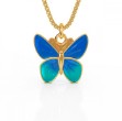Smykke i forgylt sølv blå sommerfugl. LIV - 860812 Smykke i forgylt sølv blå sommerfugl. LIV - 860812