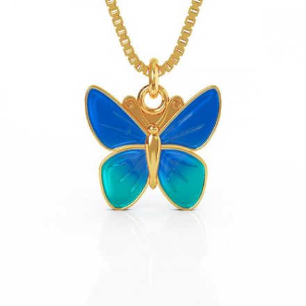 Smykke i forgylt sølv blå sommerfugl. LIV - 860812 Smykke i forgylt sølv blå sommerfugl. LIV - 860812