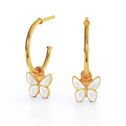 Ørepynt i forgylt sølv Sommerfugl hvit. LIV - 700803 Ørepynt i forgylt sølv Sommerfugl hvit. LIV - 700803