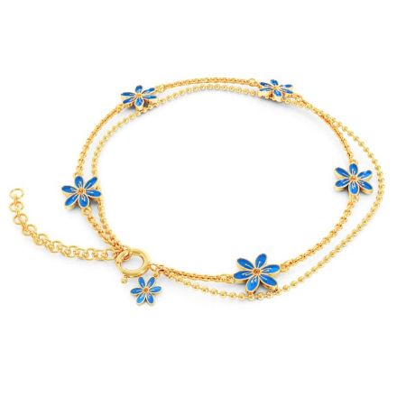 Armbånd i forgylt sølv med blåveis. LIV - 750412 Armbånd i forgylt sølv med blåveis. LIV - 750412