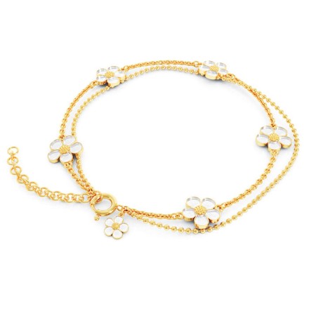 Armbånd i forgylt sølv med jordbærblomst. LIV - 750503 Armbånd i forgylt sølv med jordbærblomst. LIV - 750503